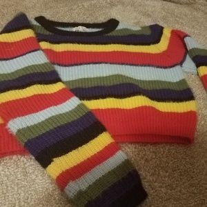Striped cropped sweater